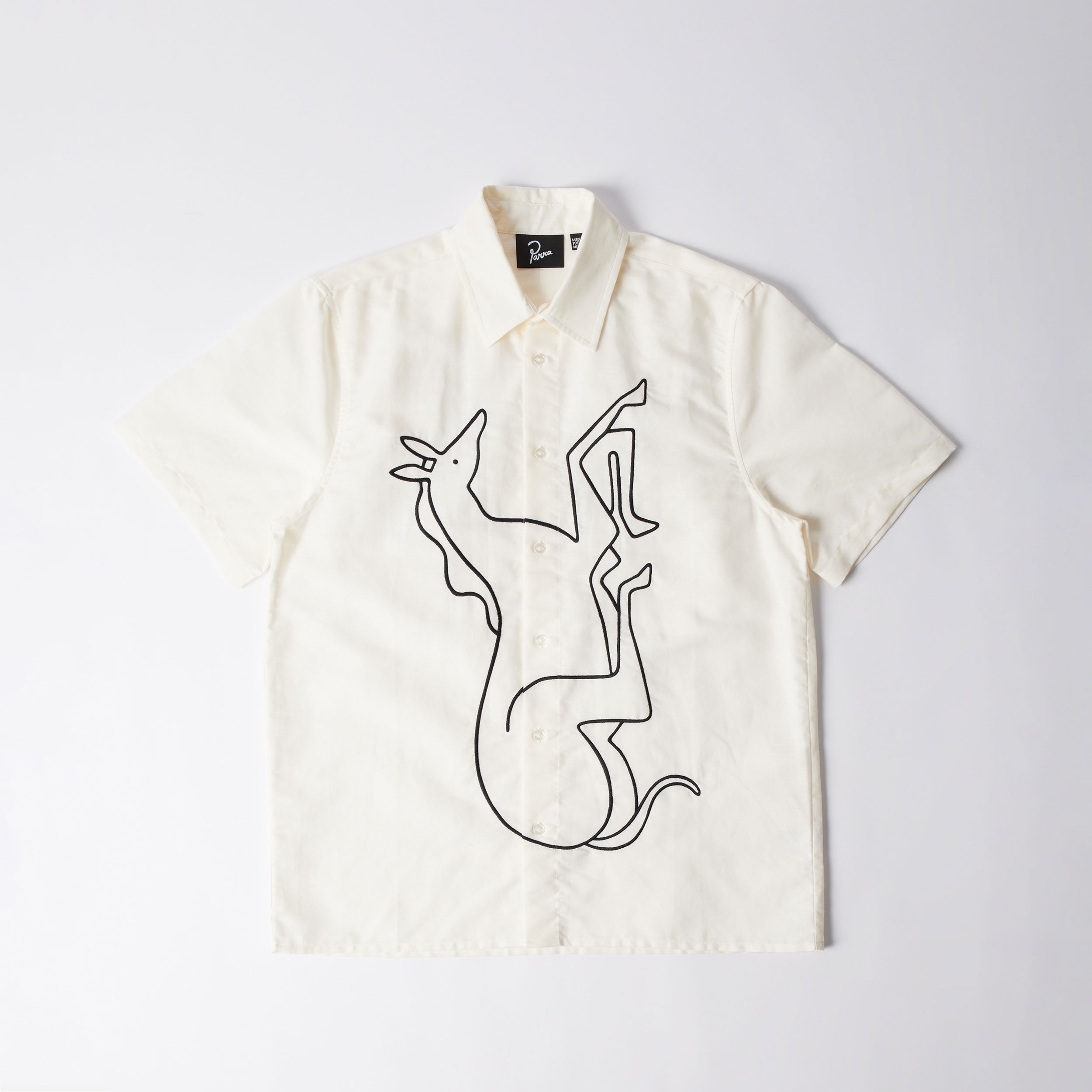Parra - Vertical horse short sleeve shirt - Off White