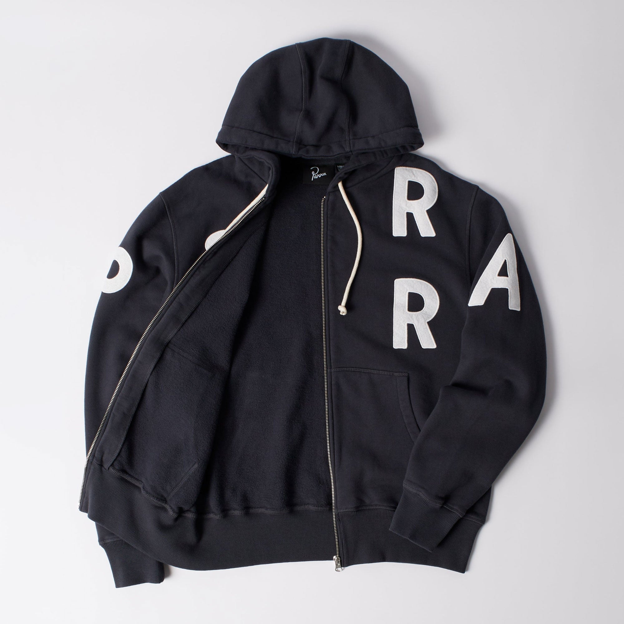 Parra - Word Salad Zip Hooded Sweatshirt - Dark Navy