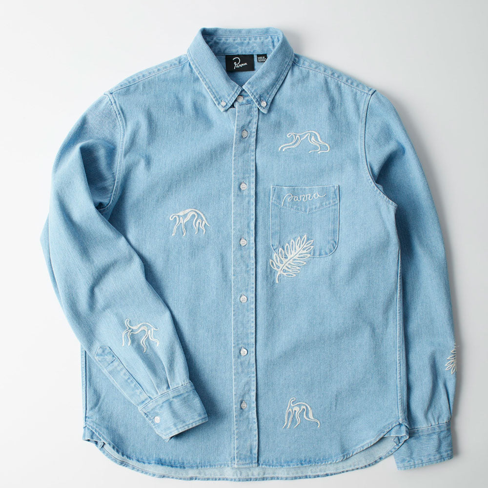 PARRA - ANCIENT ALIENS SHIRT - Washed Blue