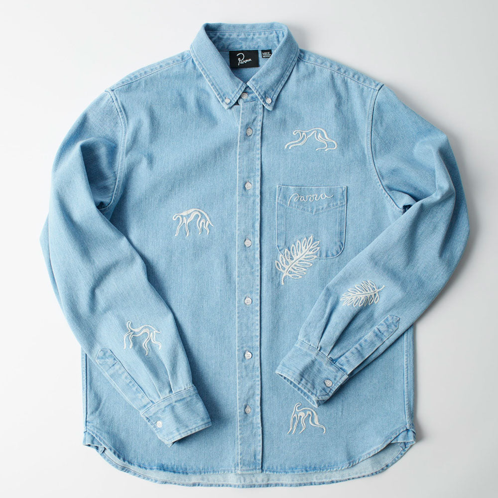 PARRA - ANCIENT ALIENS SHIRT - Washed Blue