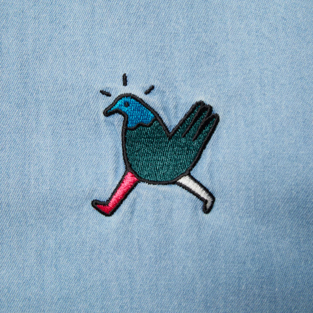 PARRA - ANNOYED CHICKEN SHIRT -  Bleached Denim