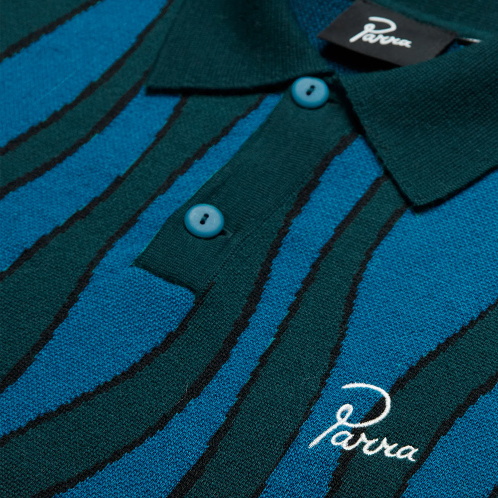 PARRA - AQUA WEED WAVES KNITTED POLO SHIRT -  Multi