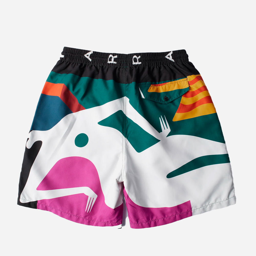 PARRA -  BEACHED IN WHITE SWIM SHORTS -  Multi