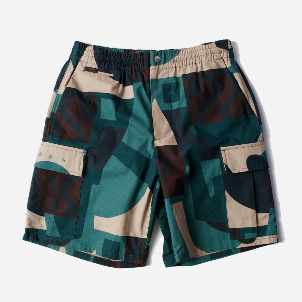 PARRA -  DISTORTED CAMO SHORTS -  Green