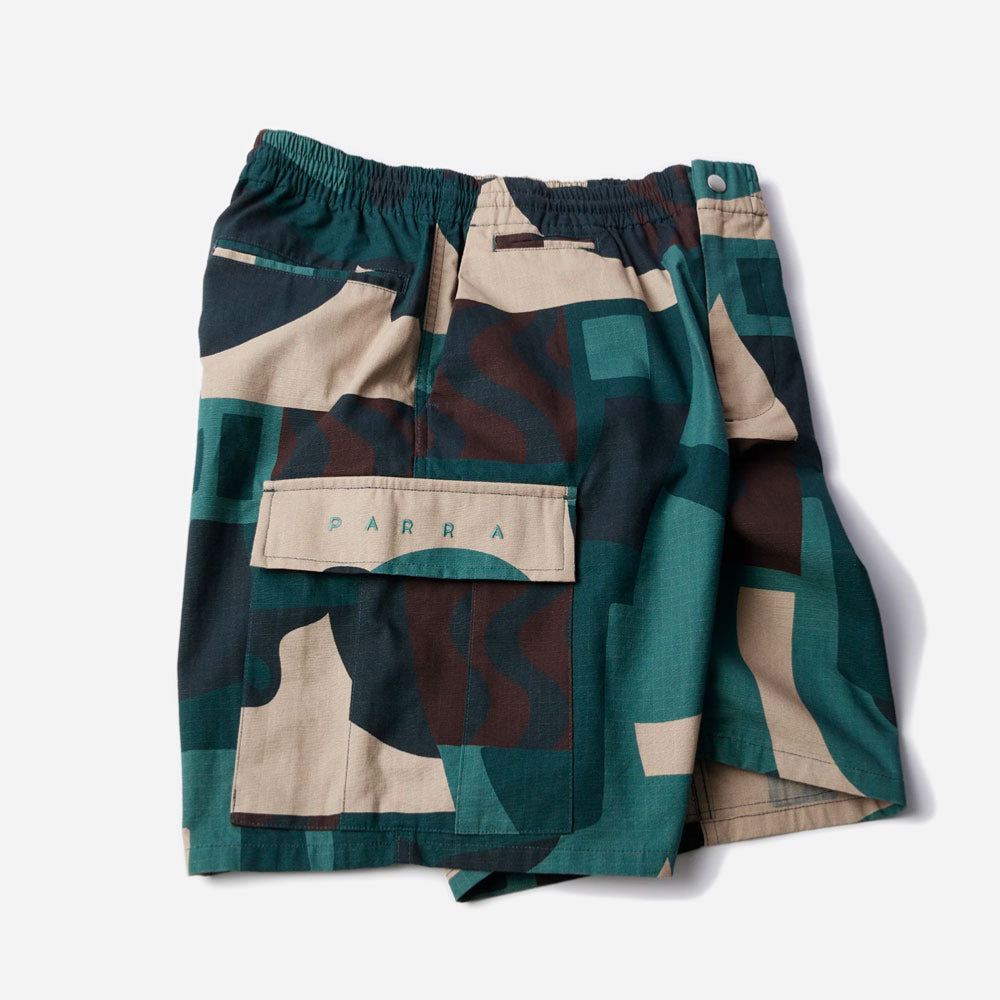 PARRA -  DISTORTED CAMO SHORTS -  Green