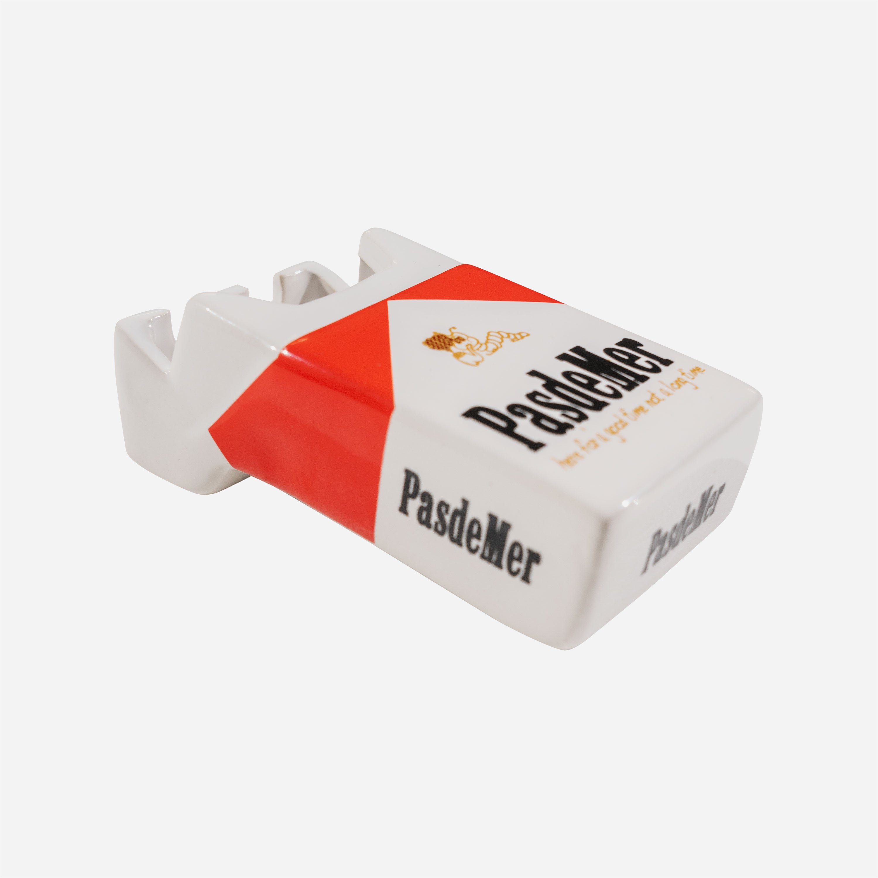 Pas De Mer - Not Long Time Ashtray - White / Red
