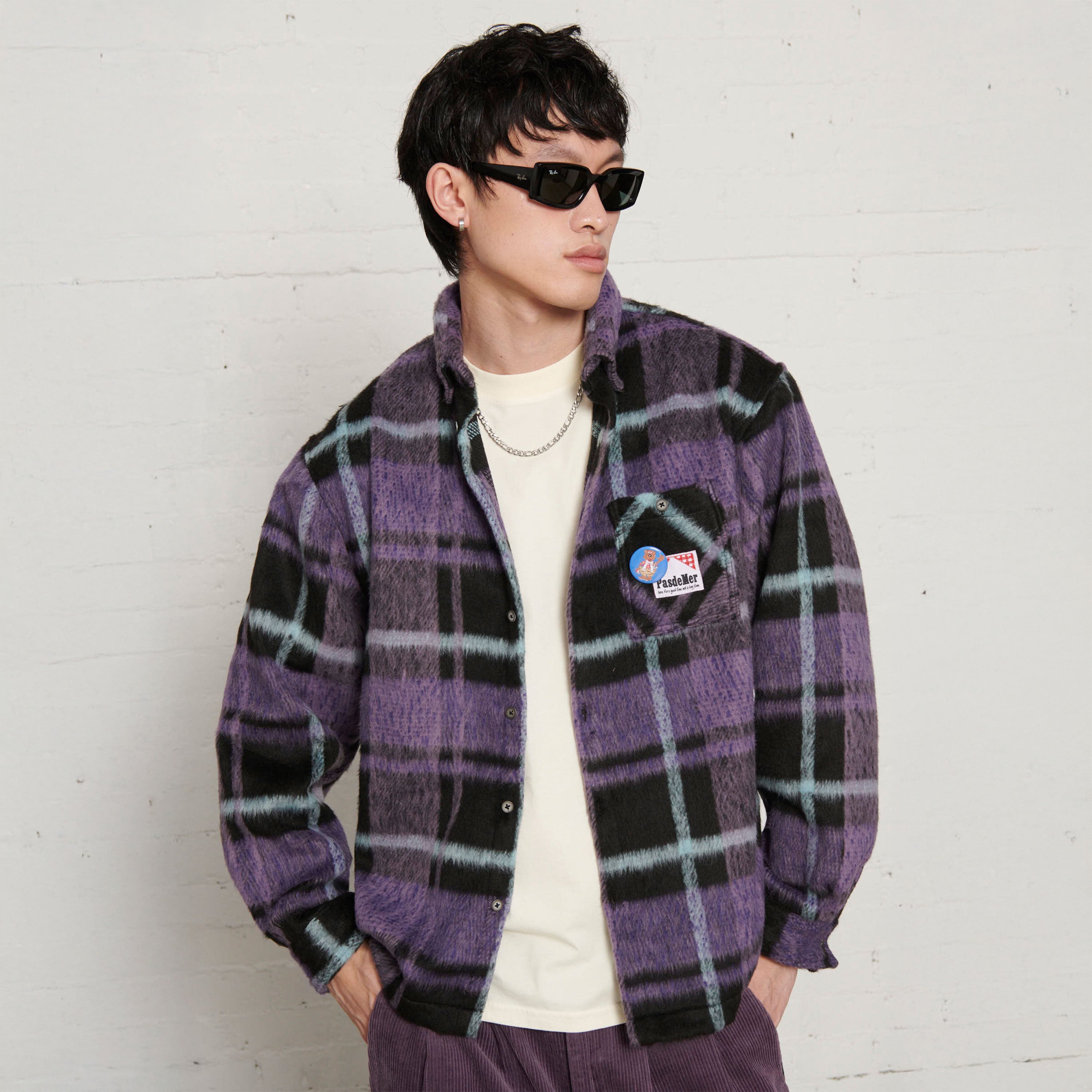 Pas De Mer - Not Long Time Shirt - Purple / Black