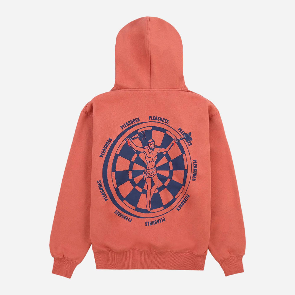PLEASURES - DARTBOARD HOODIE - Rust