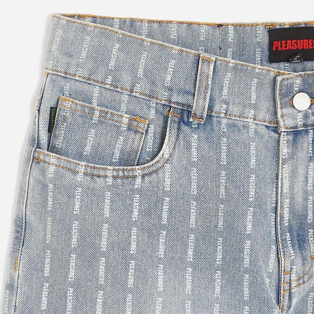 PLEASURES - IMPACT PINSTRIPE DENIM - Blue