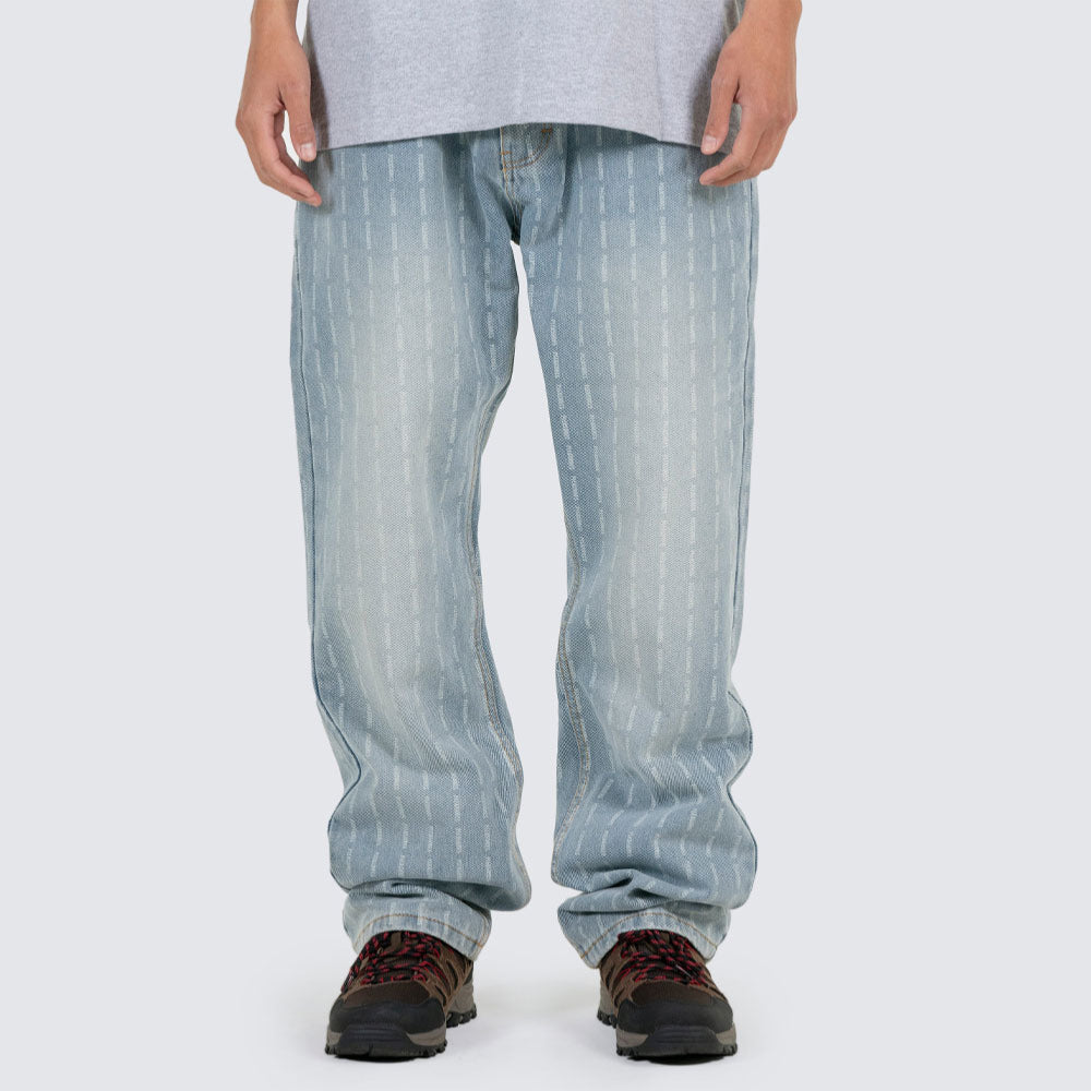 PLEASURES - IMPACT PINSTRIPE DENIM - Blue