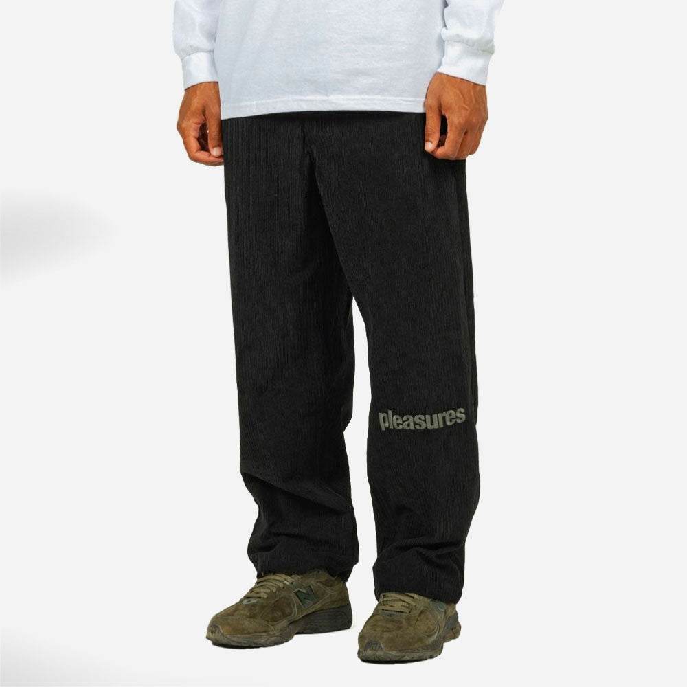 PLEASURES - LEVY CORDUROY WIDE PANTS - Black