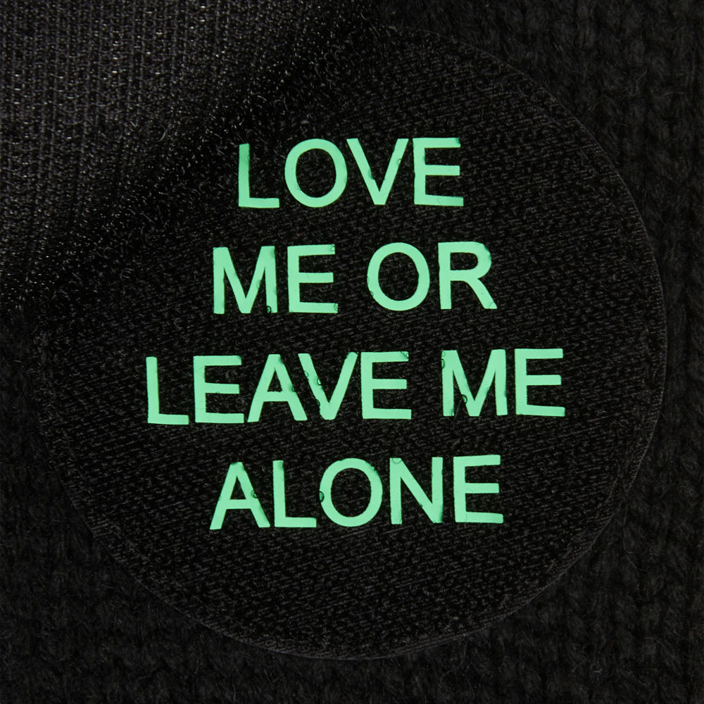 PLEASURES - SMOKE KNITTED VARSITY JACKET -  BLACK