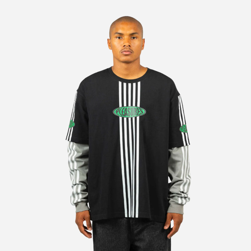PLEASURES - FAUX LAYERED LONG SLEEVE - Black