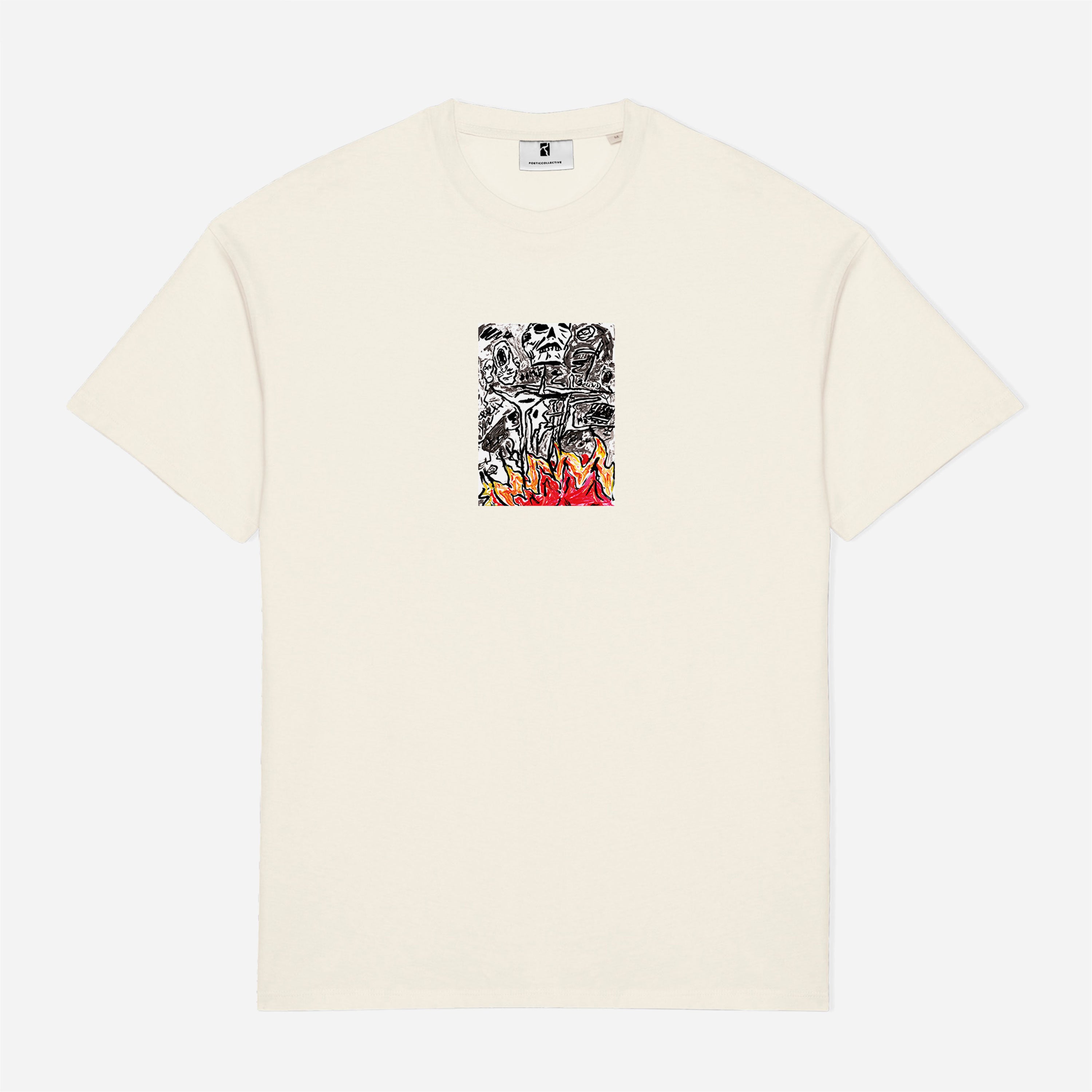 Poetic Collective - Burning Skull T-shirt - Ivory
