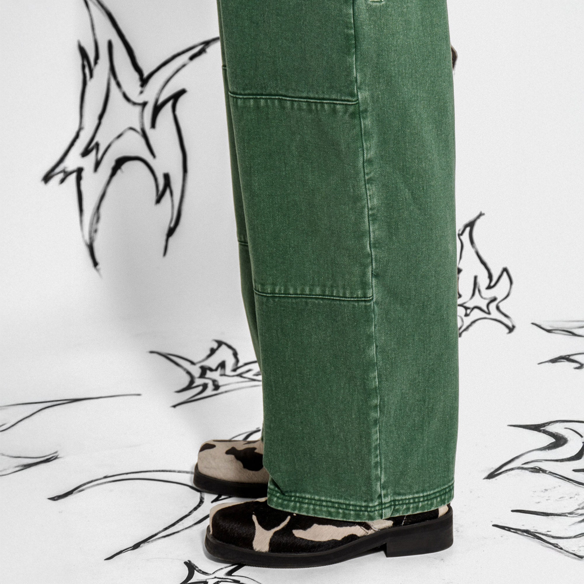Poetic Collective - Sculptor Pant - Green Acid Denim Wash