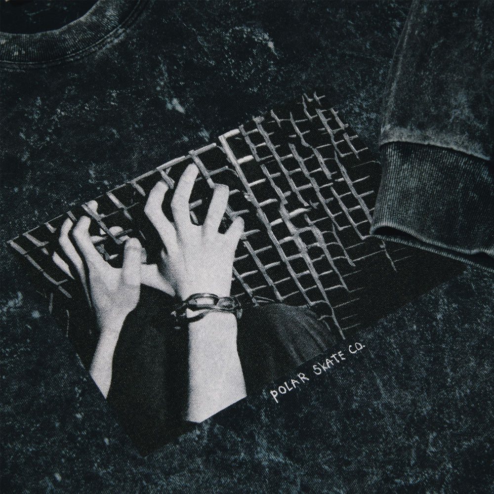 POLAR - ACID LS TEE CAGED HANDS - Black