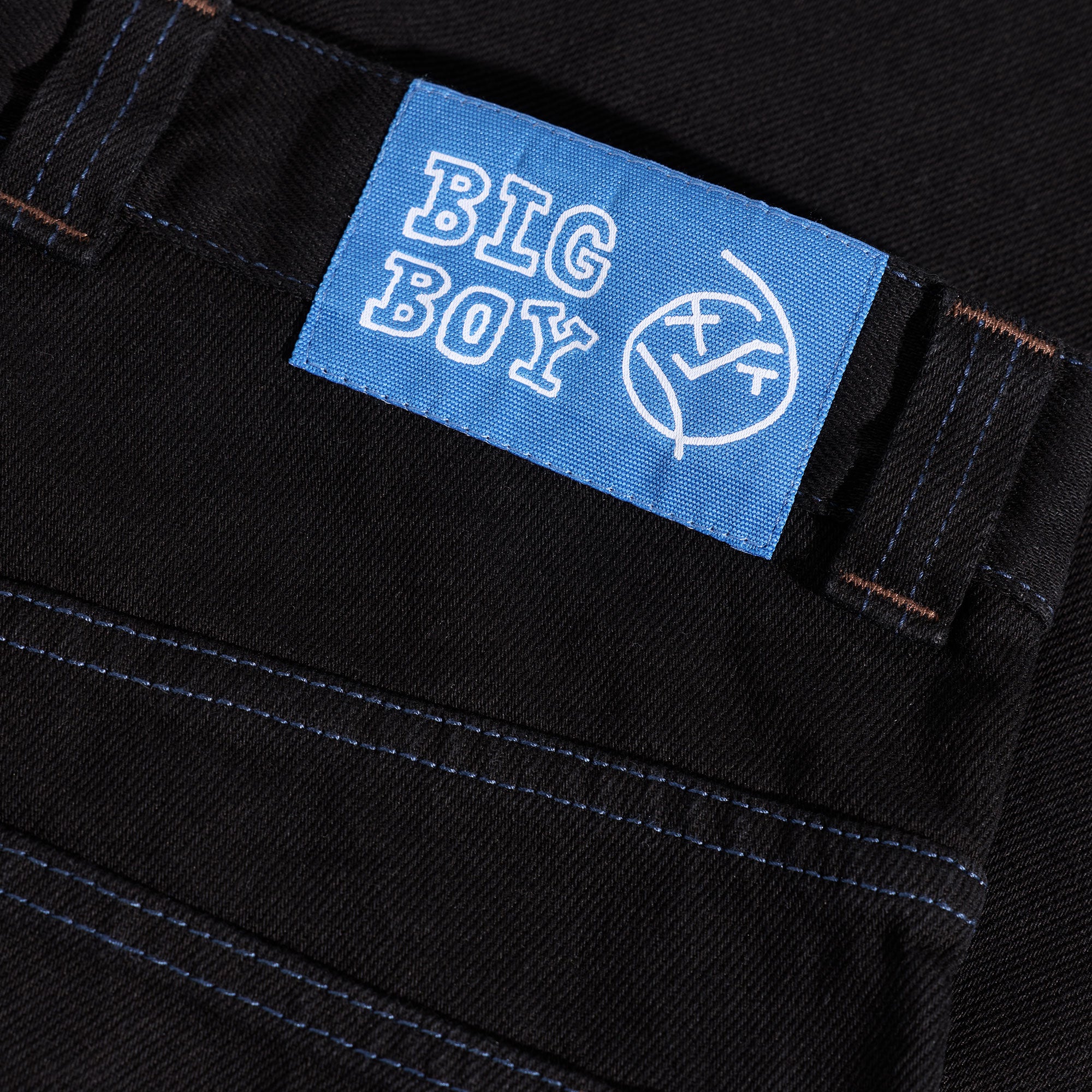 Polar - Big Boy Denim Pants - Black / Blue Stitching