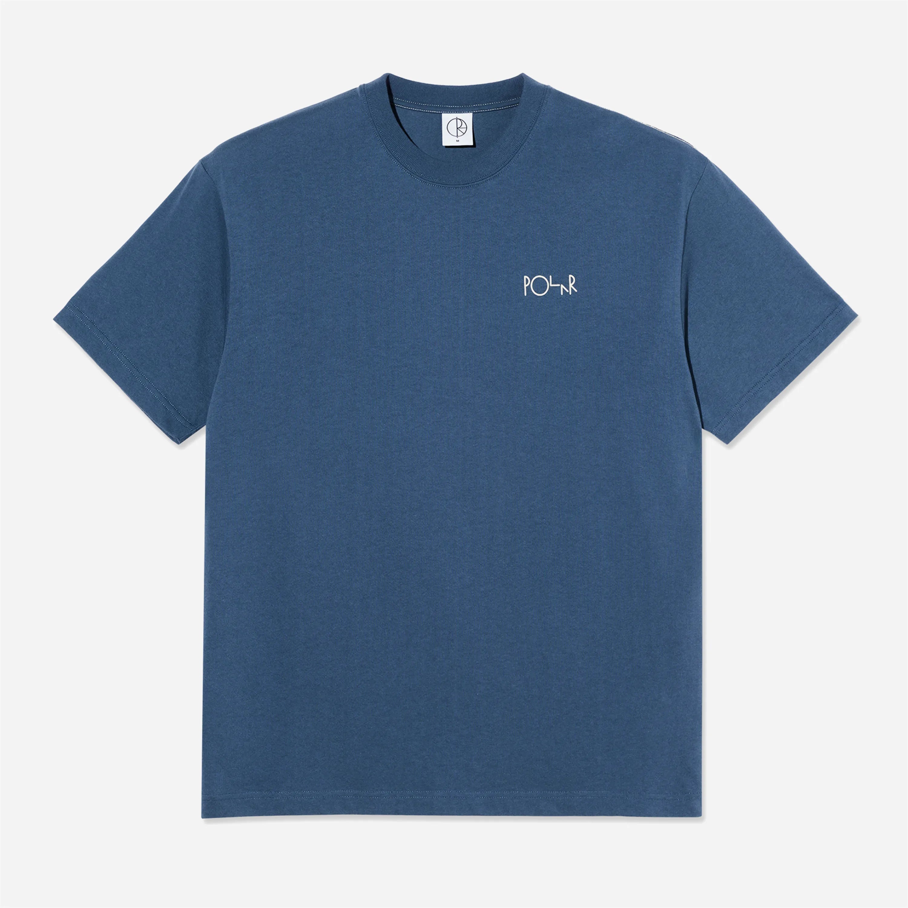 Polar Skate Co. - Contrast Tee Stroke Logo Grey Blue