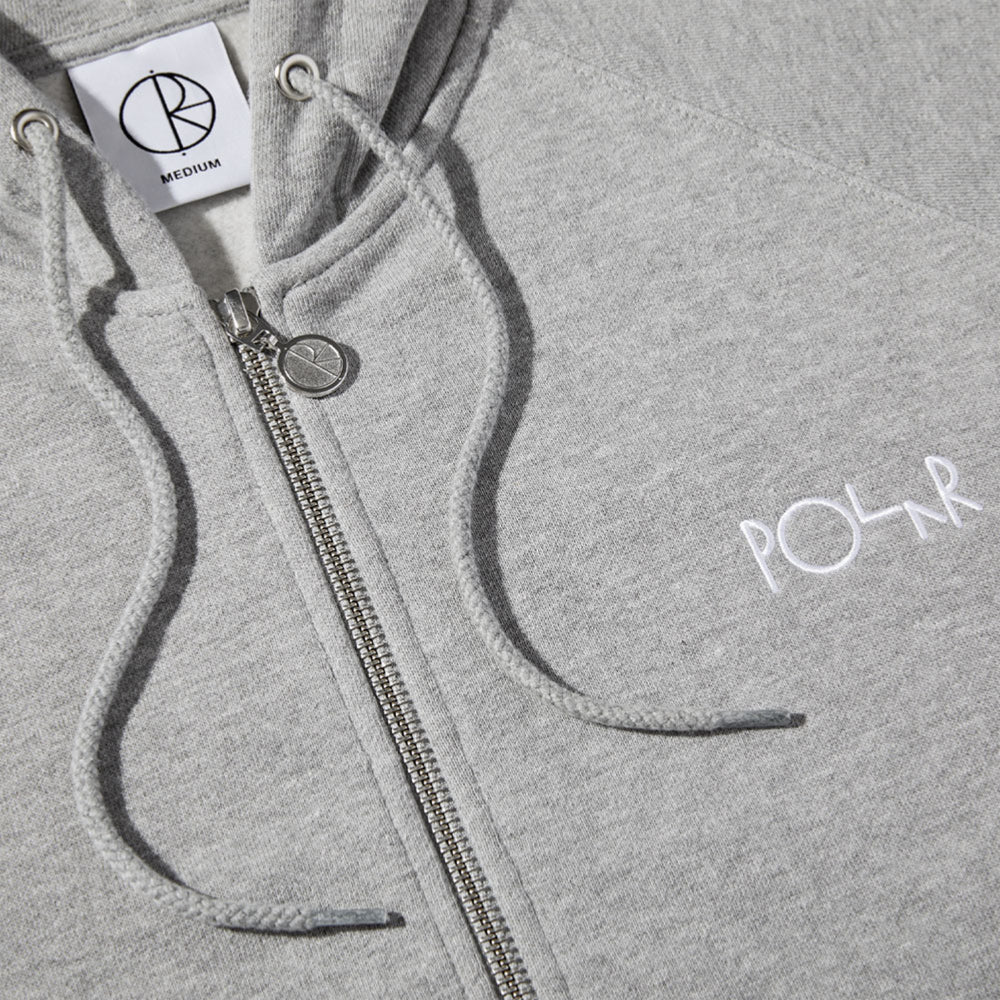 POLAR SKATE Co. - DEFAULT ZIP HOODIE  - HEATHER GREY