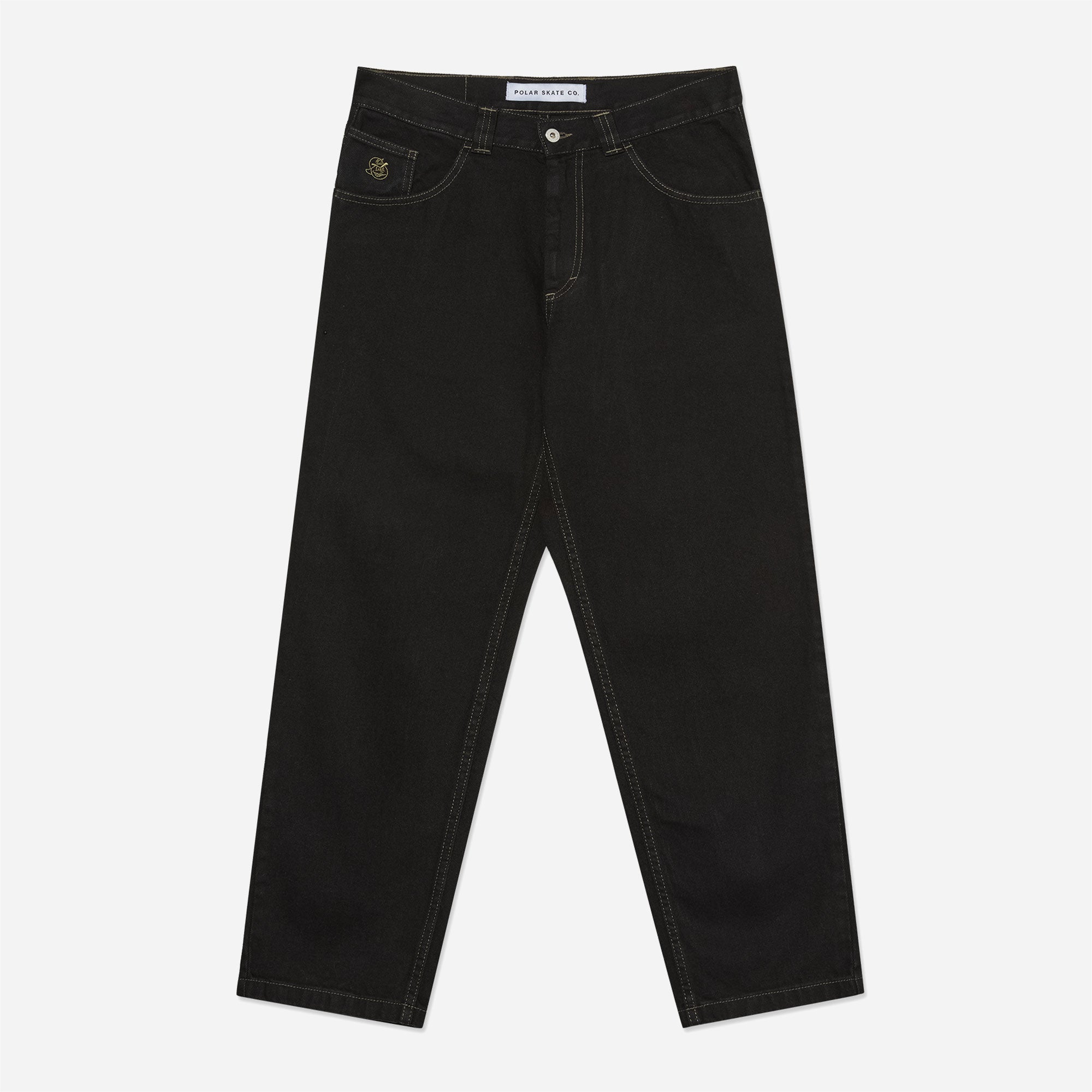 Polar Skate Co. - 93'S Jean Denim Contrast Stitching - Black / Dark Olive