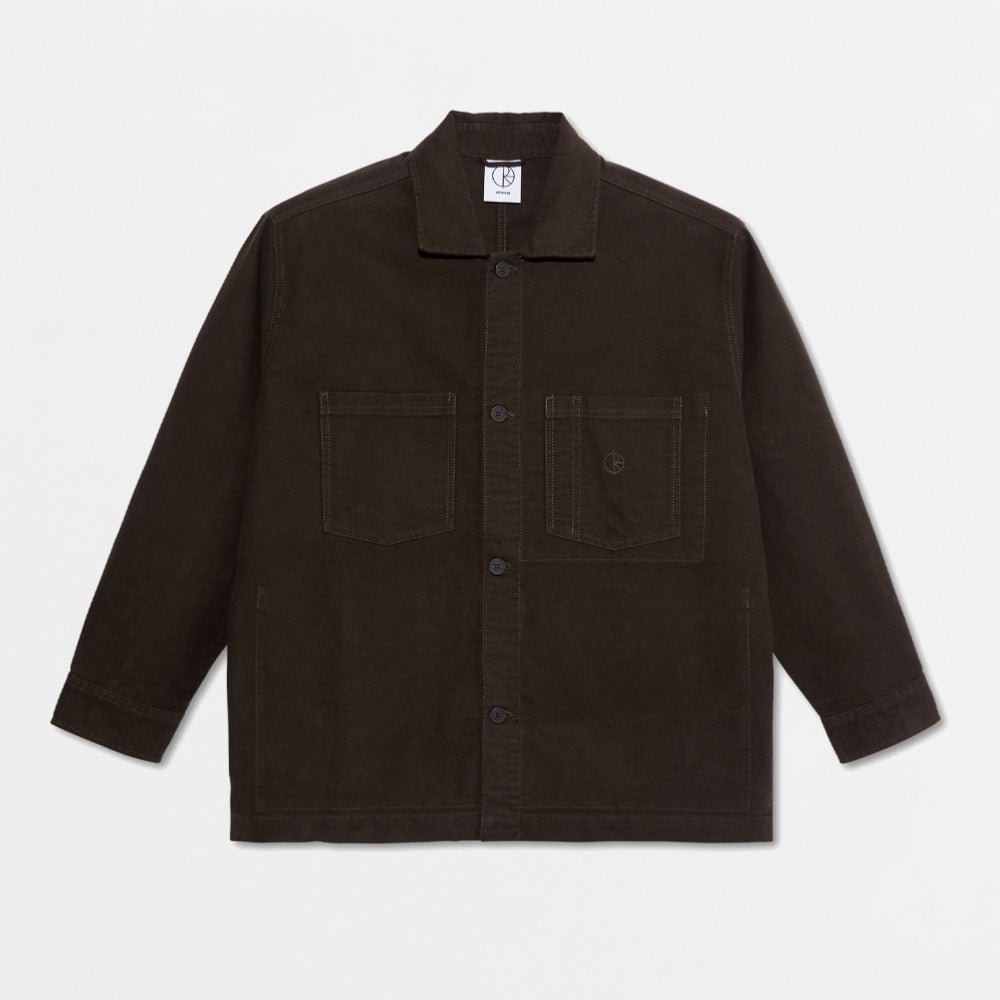 POLAR - THEODORE OVERSHIRT BRUSHED TWILL - Dark Olive