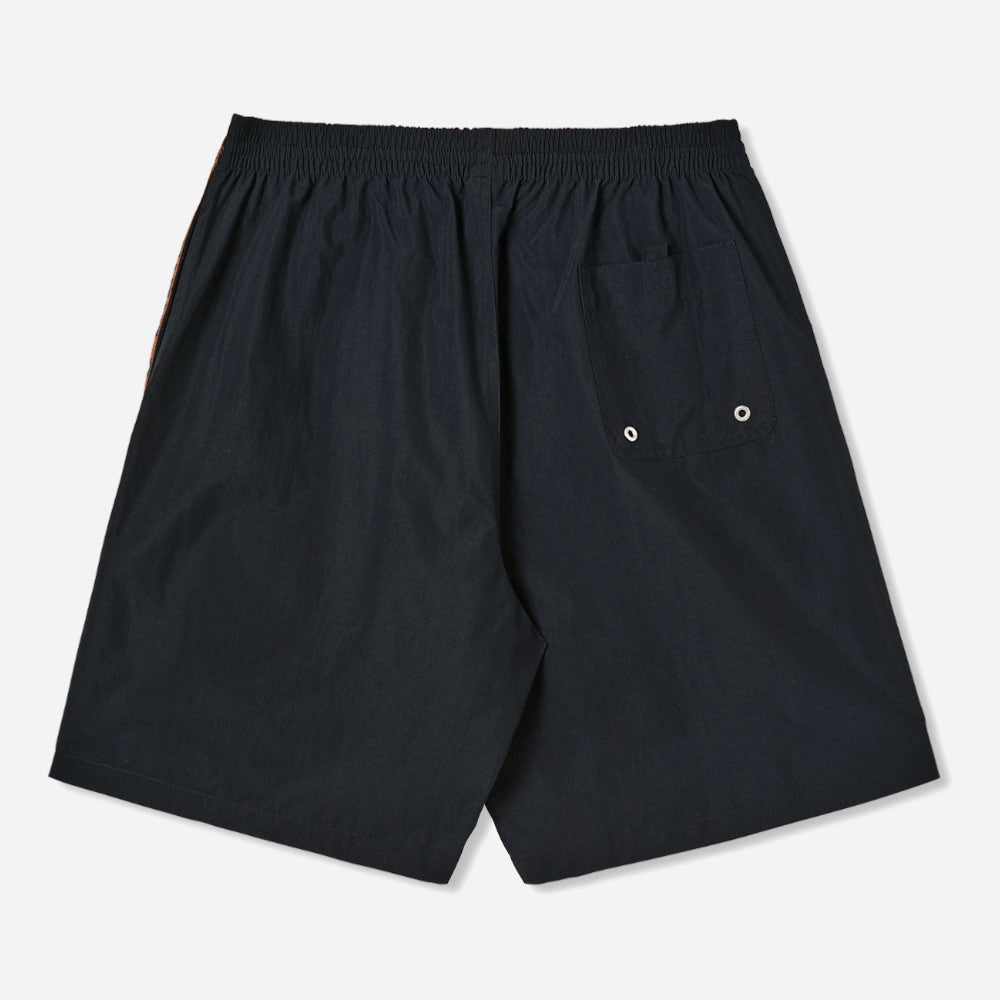 Polar - Square Stripe Swim Shorts - Black - Brown