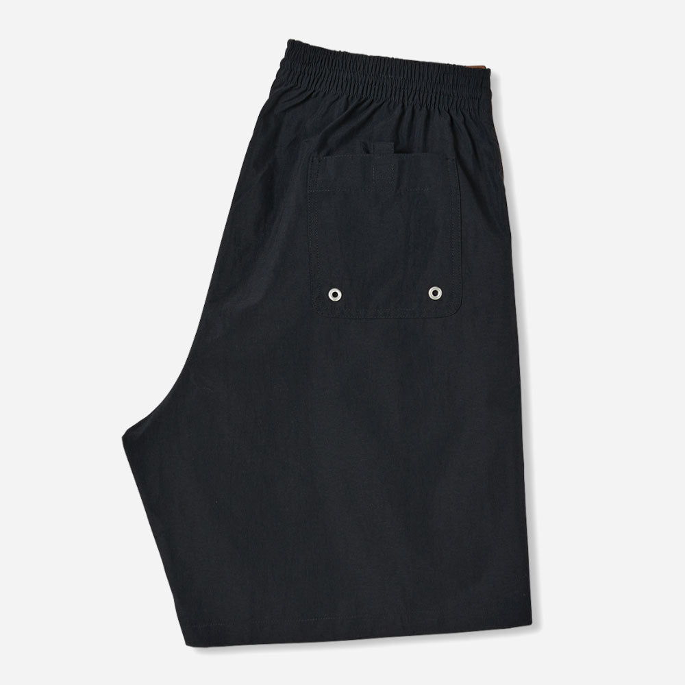 Polar - Square Stripe Swim Shorts - Black - Brown