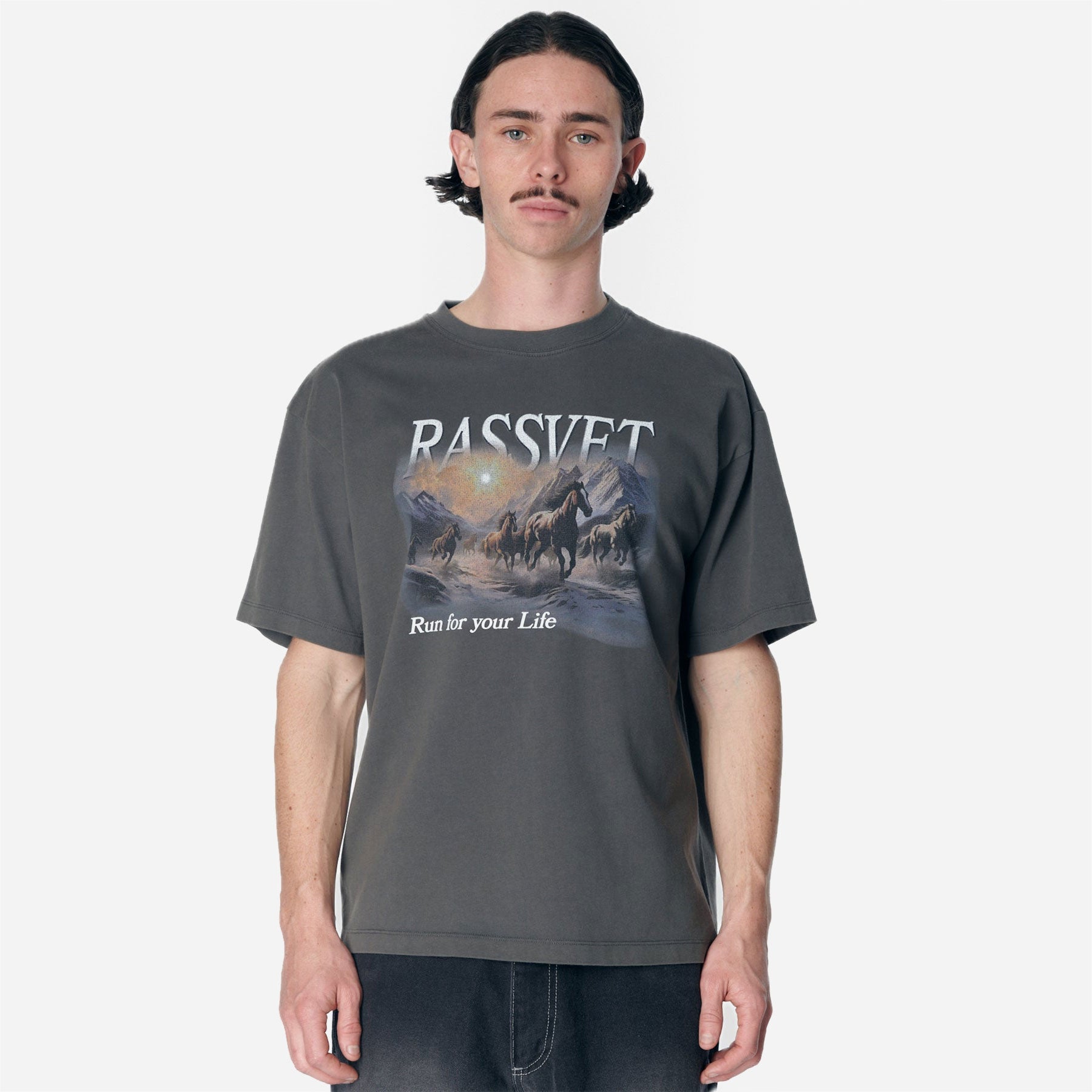 Rassvet - Horses Tee Shirt Knit - Black