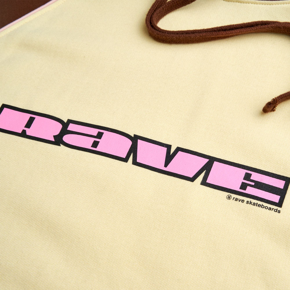 Rave Skateboards - Friday Raglan Hoodie - Brown - Vanilla
