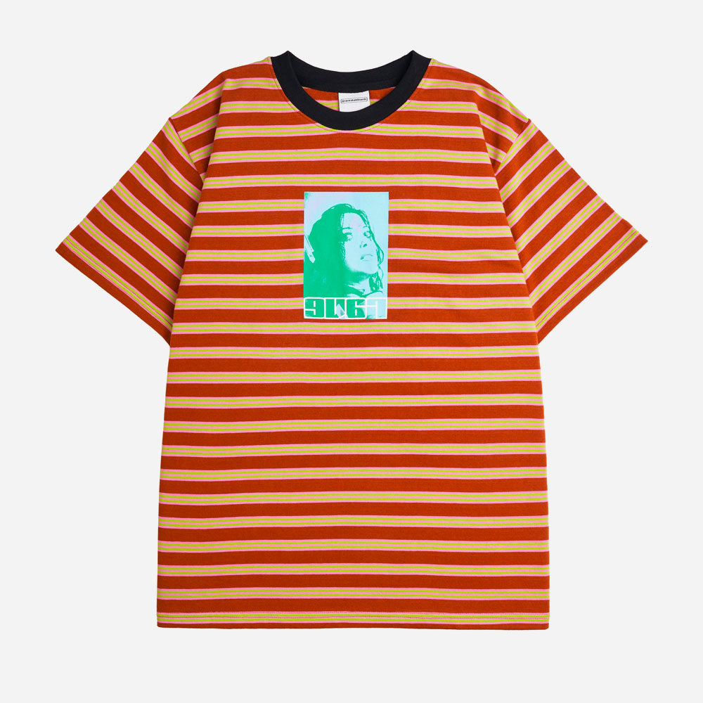 Rave skateboards - giallo striped tee - multi