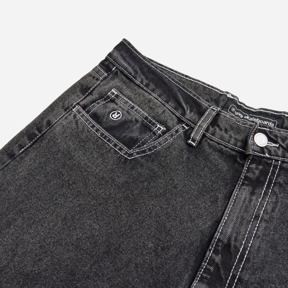 RAVE SKATEBOARDS - GROS DENIM PANT-  Black Washed