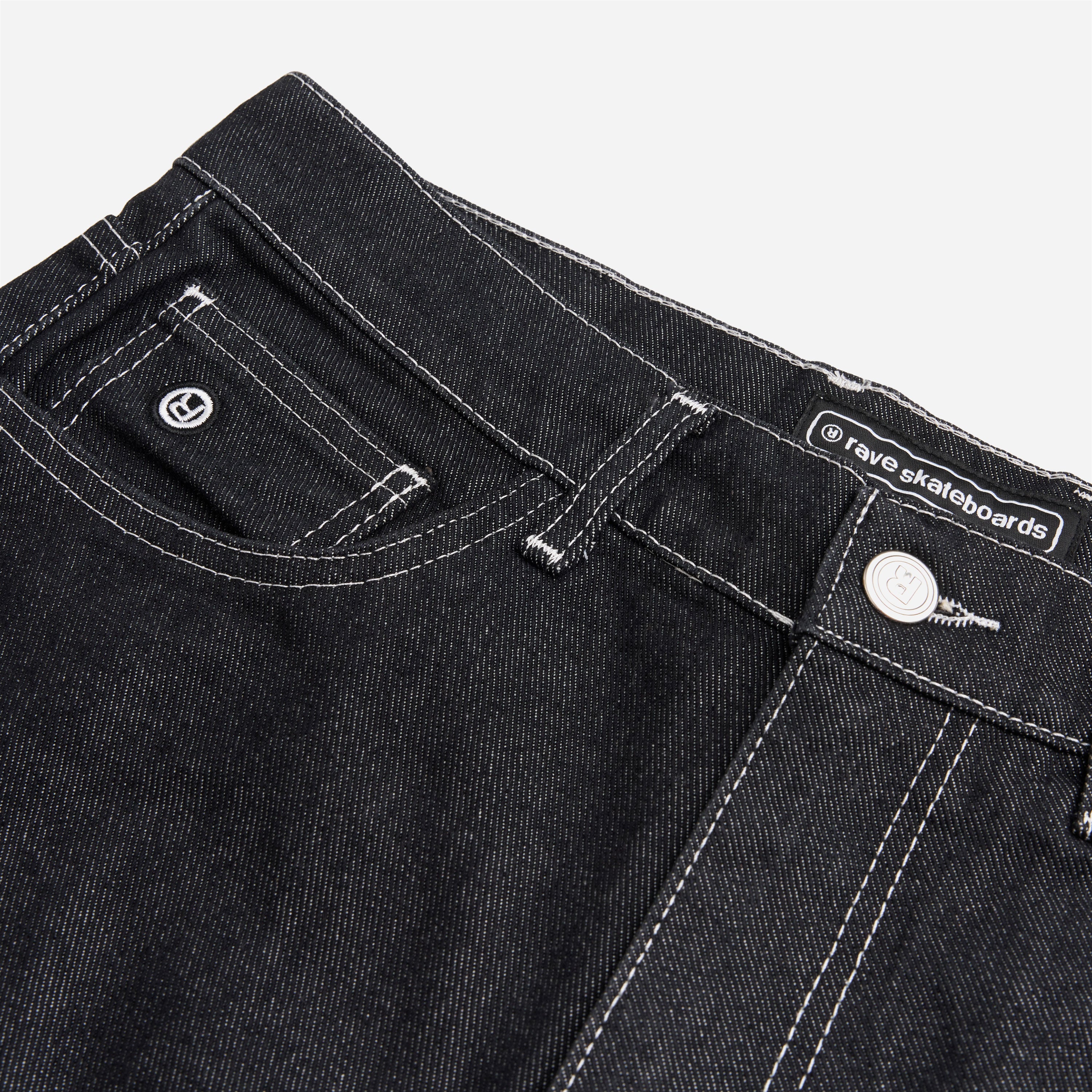 RAVE SKATEBOARDS - GROS DENIM PANT-  Black Raw