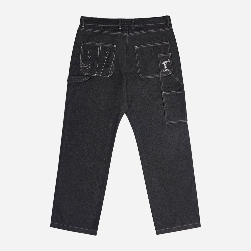 RAVE SKATEBOARDS - JOHN CARPENTER PANT-  Black Sun Washed