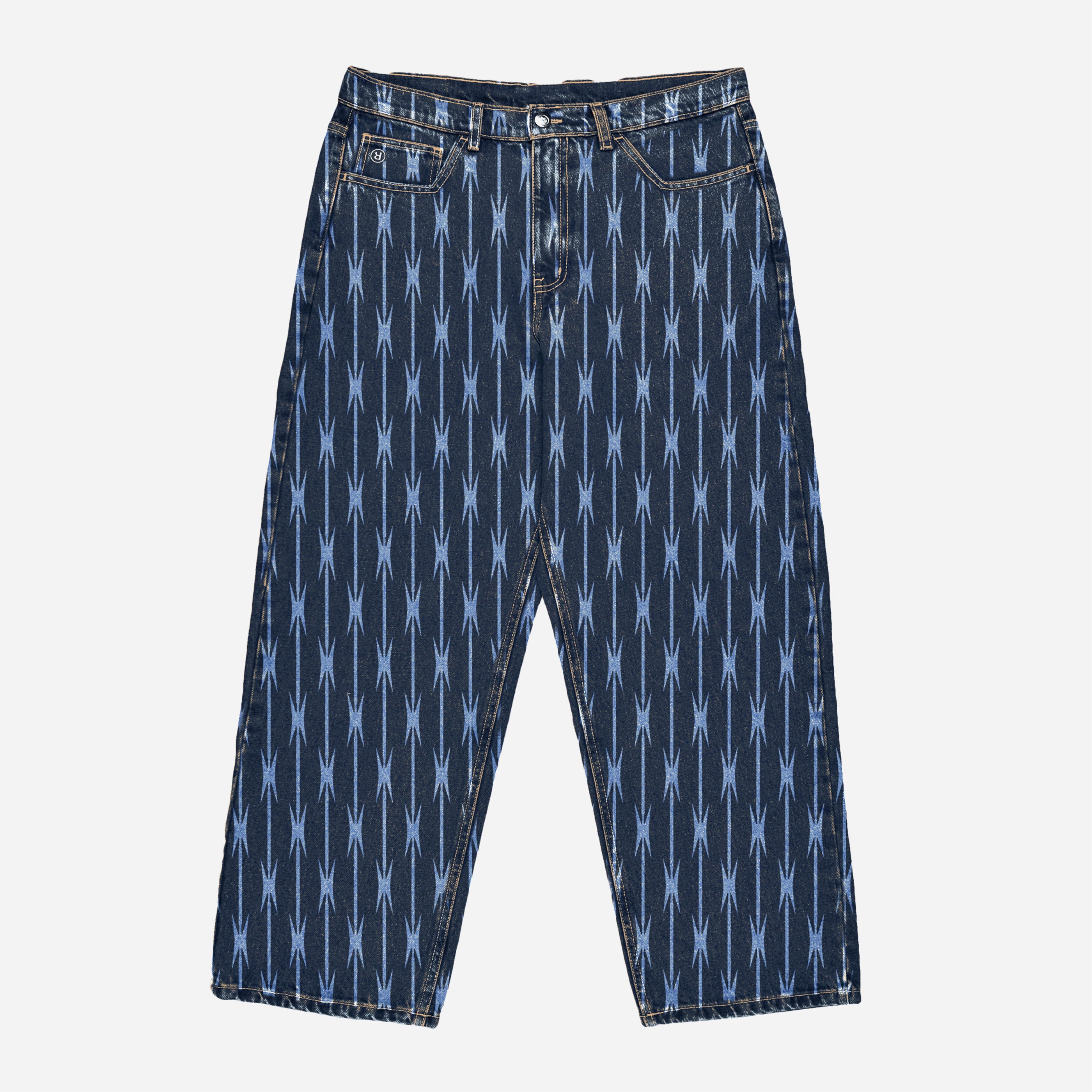 RAVE SKATEBOARDS - TRES GROS DENIM PANT-  Blue Raw / Laser