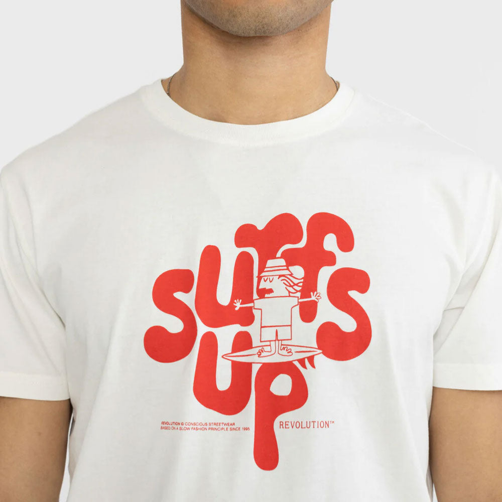 Revolution - Regular Surf Up T -shirt - Offwhite