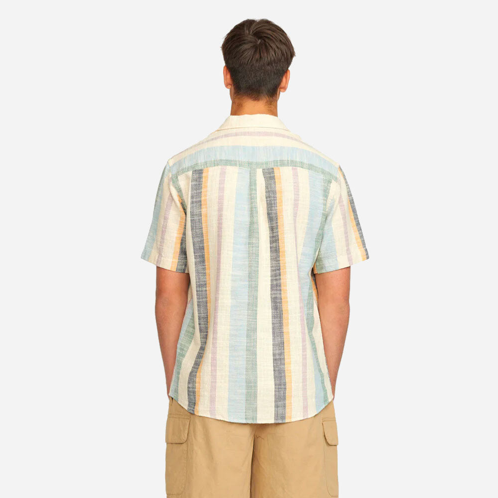 REVOLUTION - REGULAR SHORT SLEEVED CUBAN SHIRT - Dustgreen