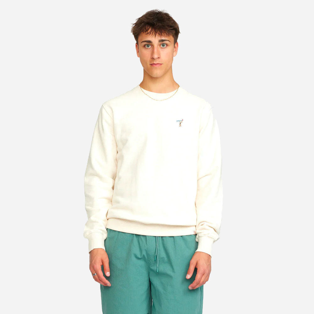Revolution - Regular Crewneck Surf Girl - Offwhite Melange