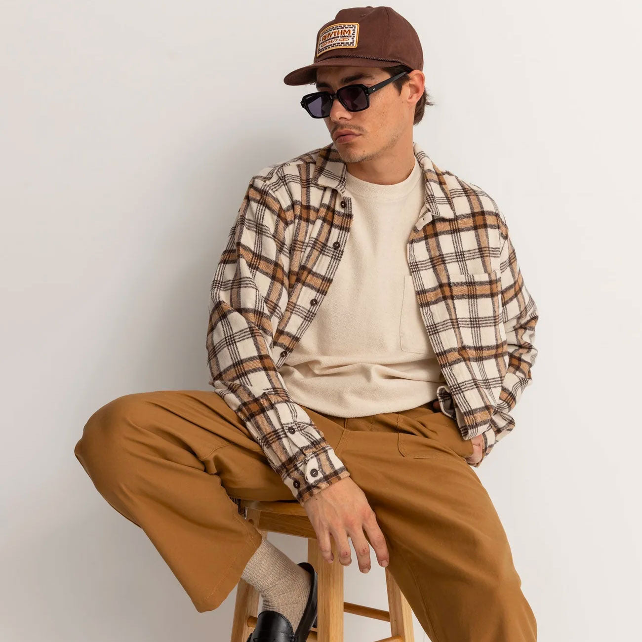 RHYTHM - ALBERT CHECK LS SHIRT - Natural