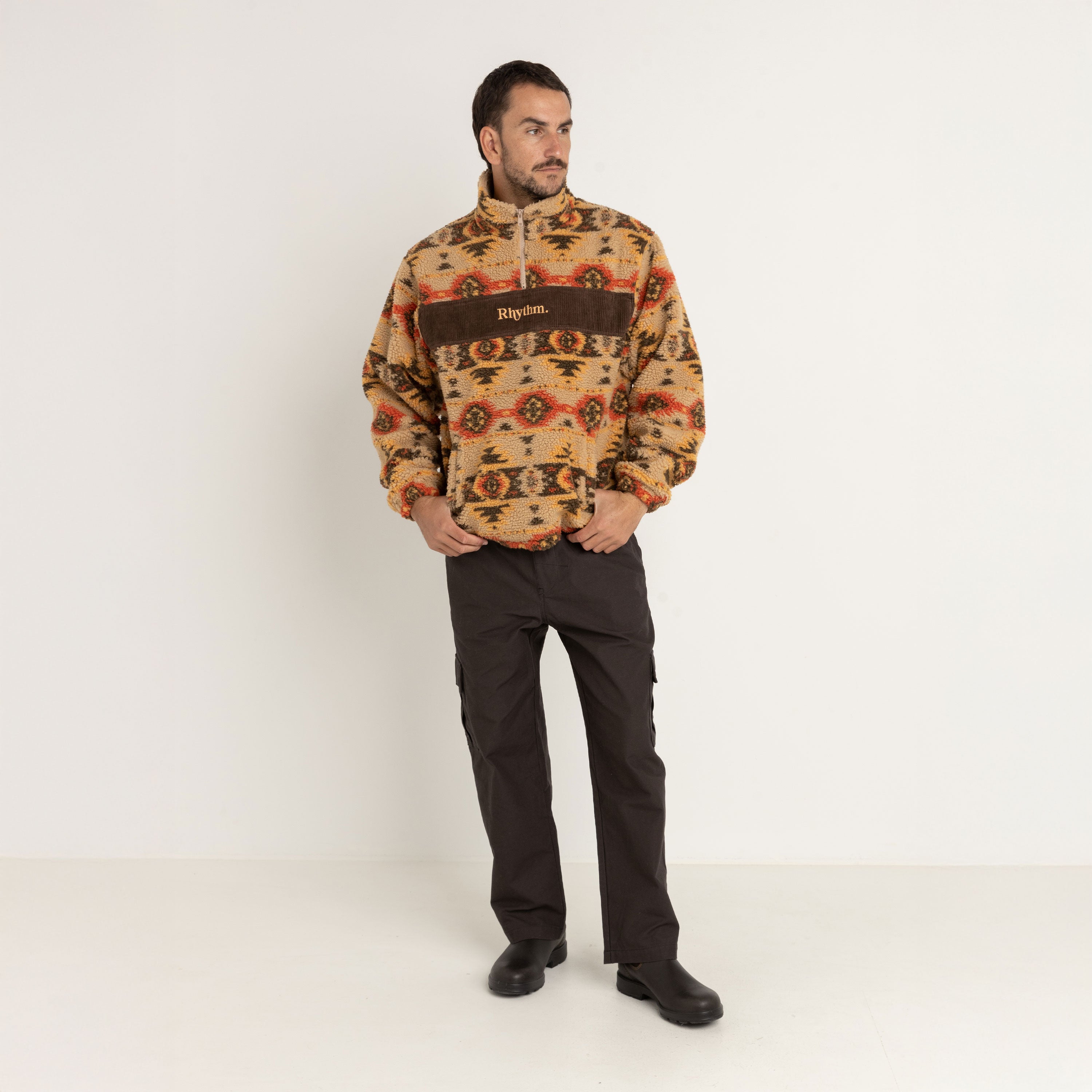 Rhythm - High Noon Quarter Zip - Tan
