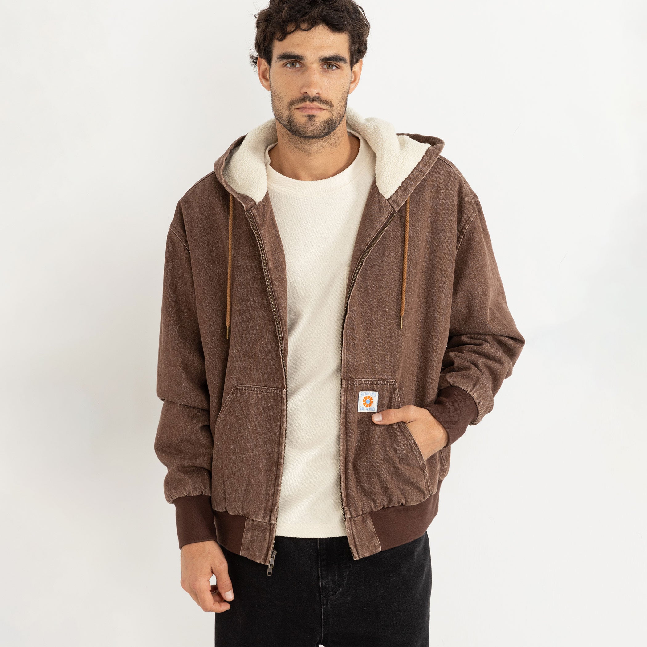 Rhythm - Insulated Denim Work Jacket - Washed Brown