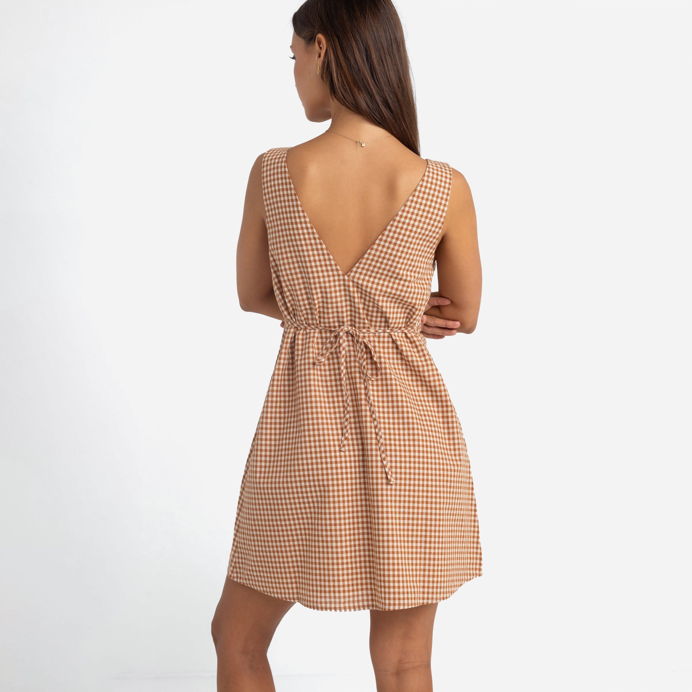 Rhythm - Lola Check Mini Dress - Dusty Pink