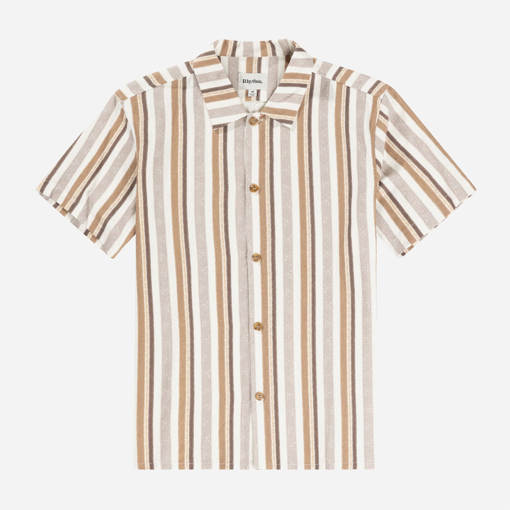 Rhythm - Paisley Stripe SS shirt - Cedar