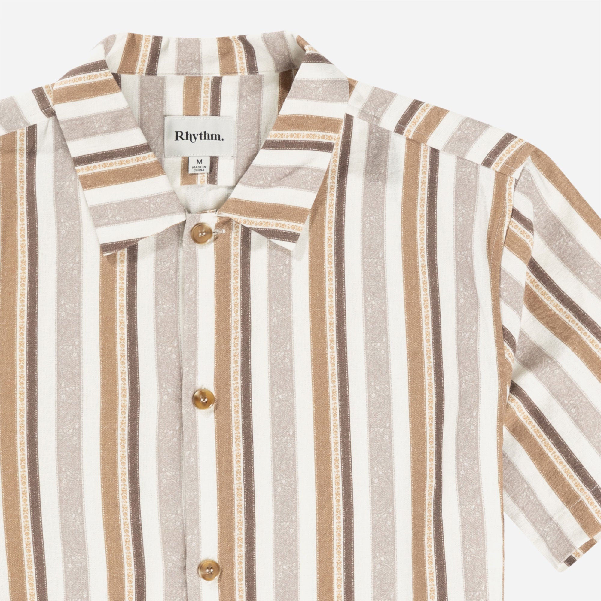 Rhythm - Paisley Stripe SS shirt - Cedar