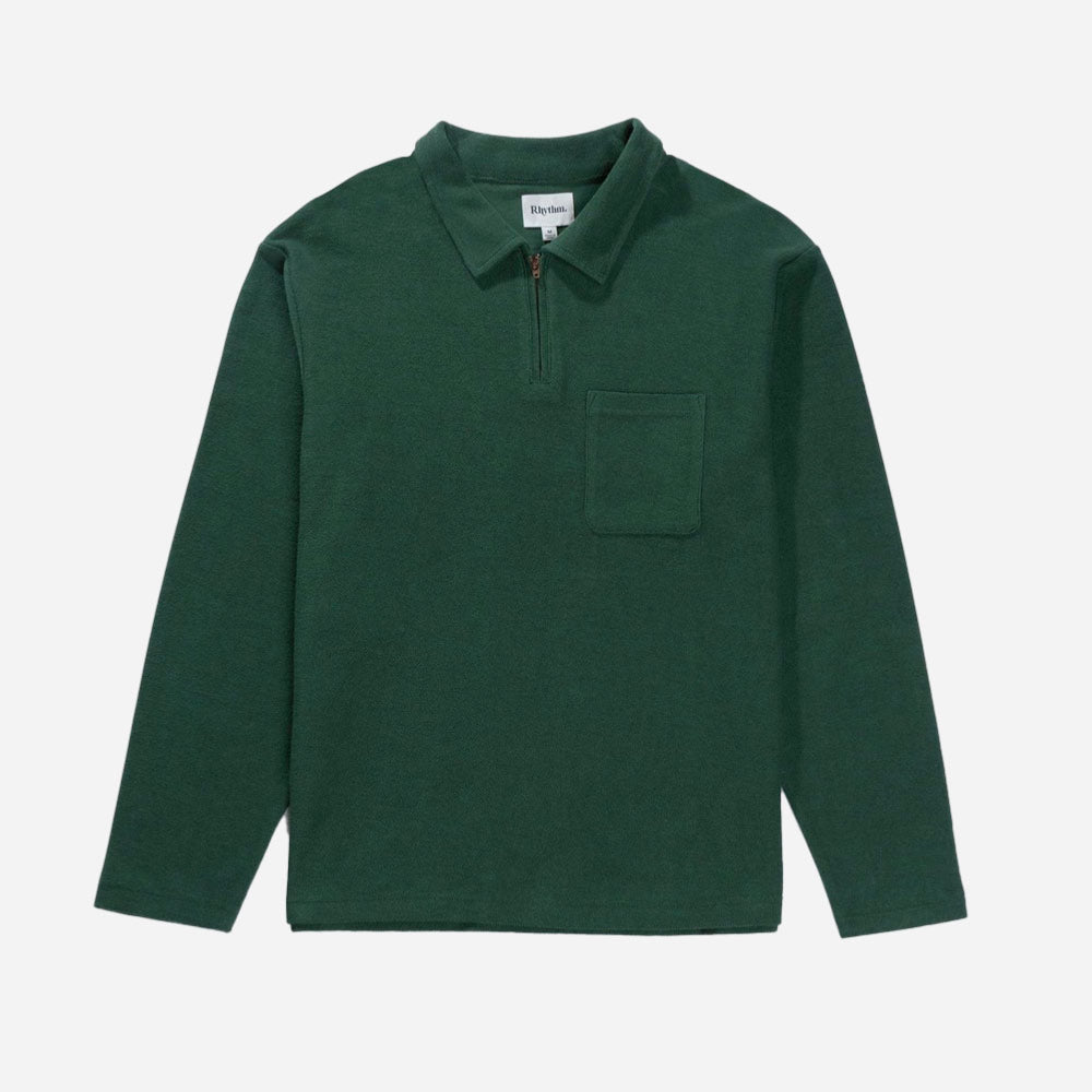 RHYTHM - REVERSE TERRY QUARTER ZIP - Pine
