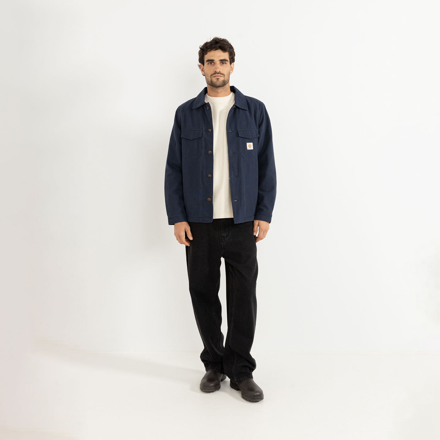 Rhythm - Sherpa Lined Work Shirt - Navy