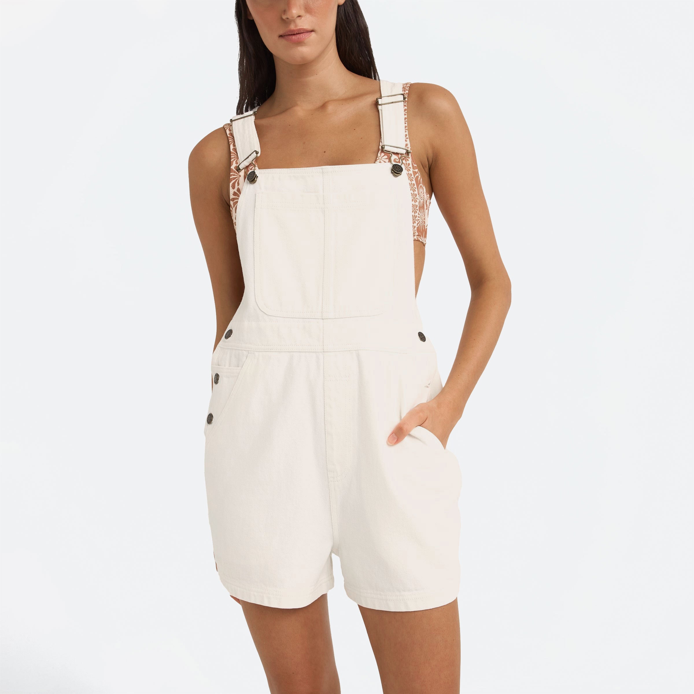 Rhythm - Tides Short Overalls - White