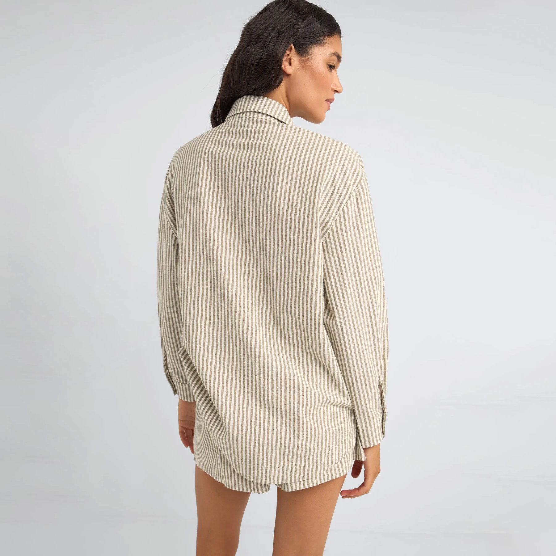 Rhythm - Valley Stripe Oversized Shirt - Ivy