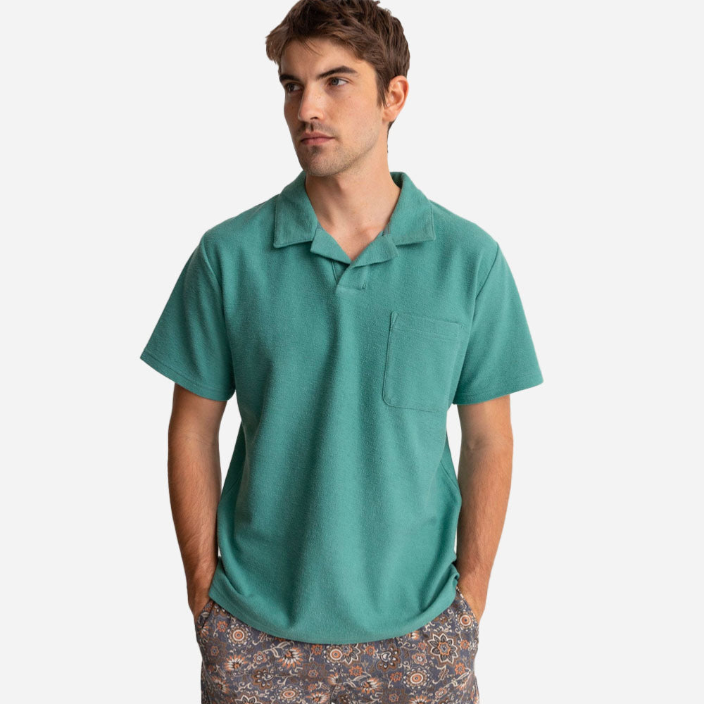 RHYTHM - VINTAGE TERRY POLO - Teal
