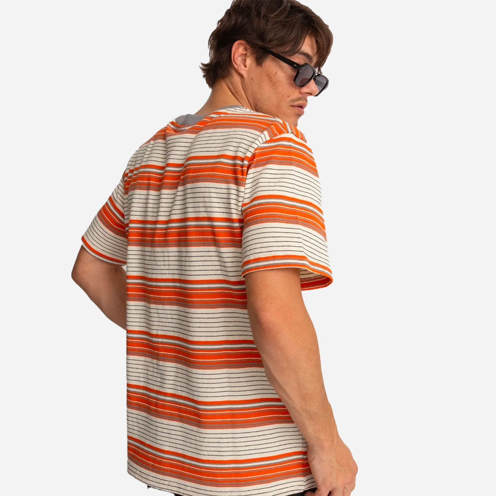 RHYTHM - VINTAGE STRIPE SS T-SHIRT - Natural