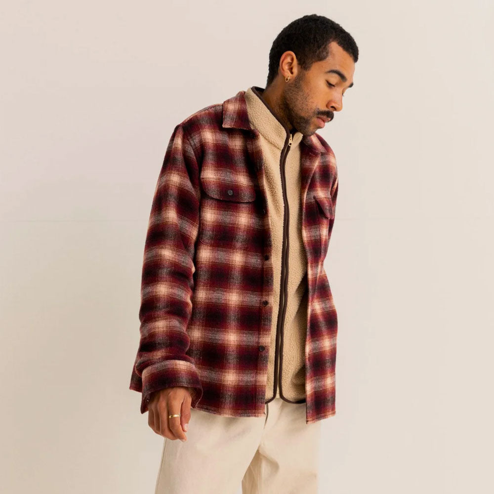 RHYTHM - CHECK LS SHIRT - Mulberry